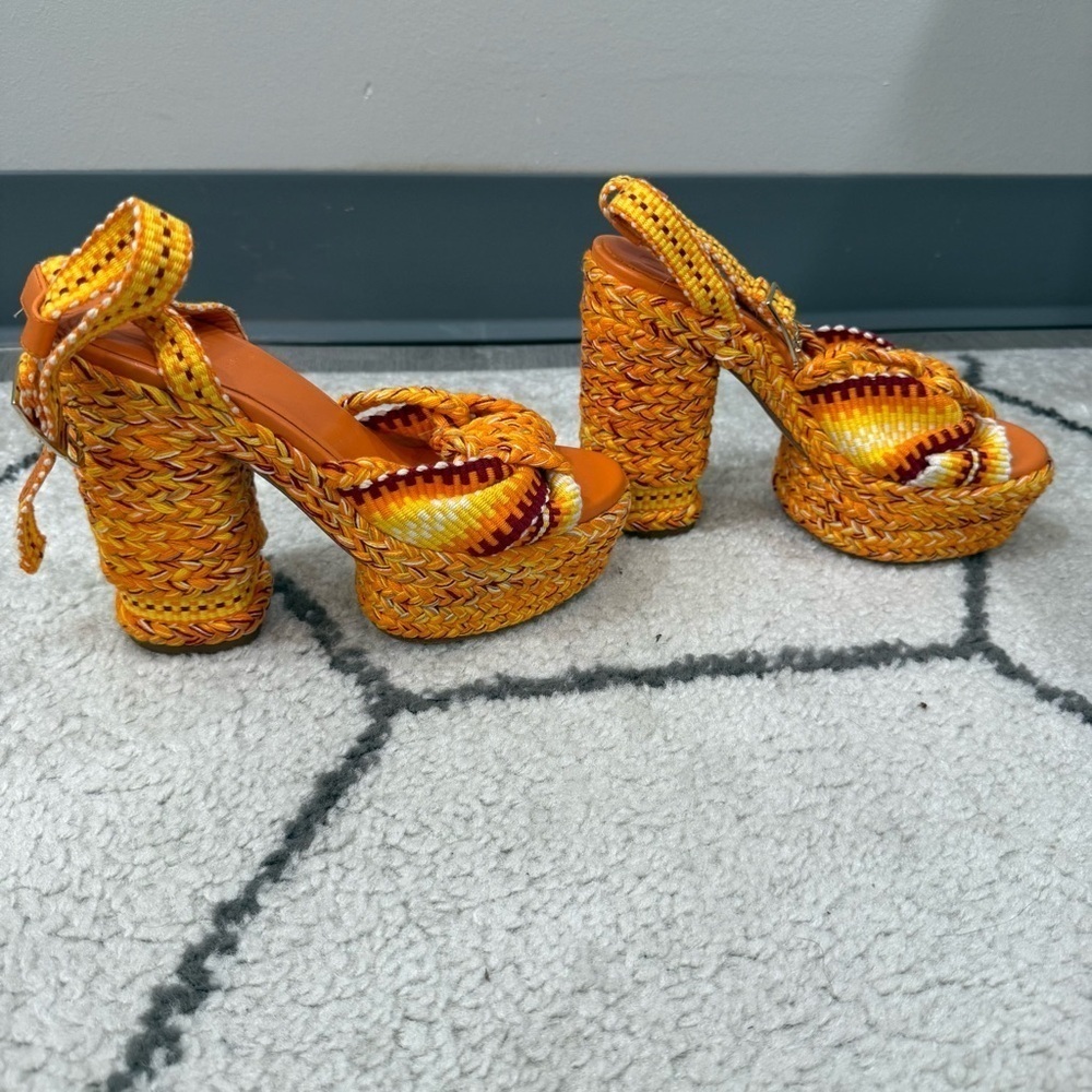 Antolina Heels Barbara Raffia Platform in Orange - Picture 6 of 10